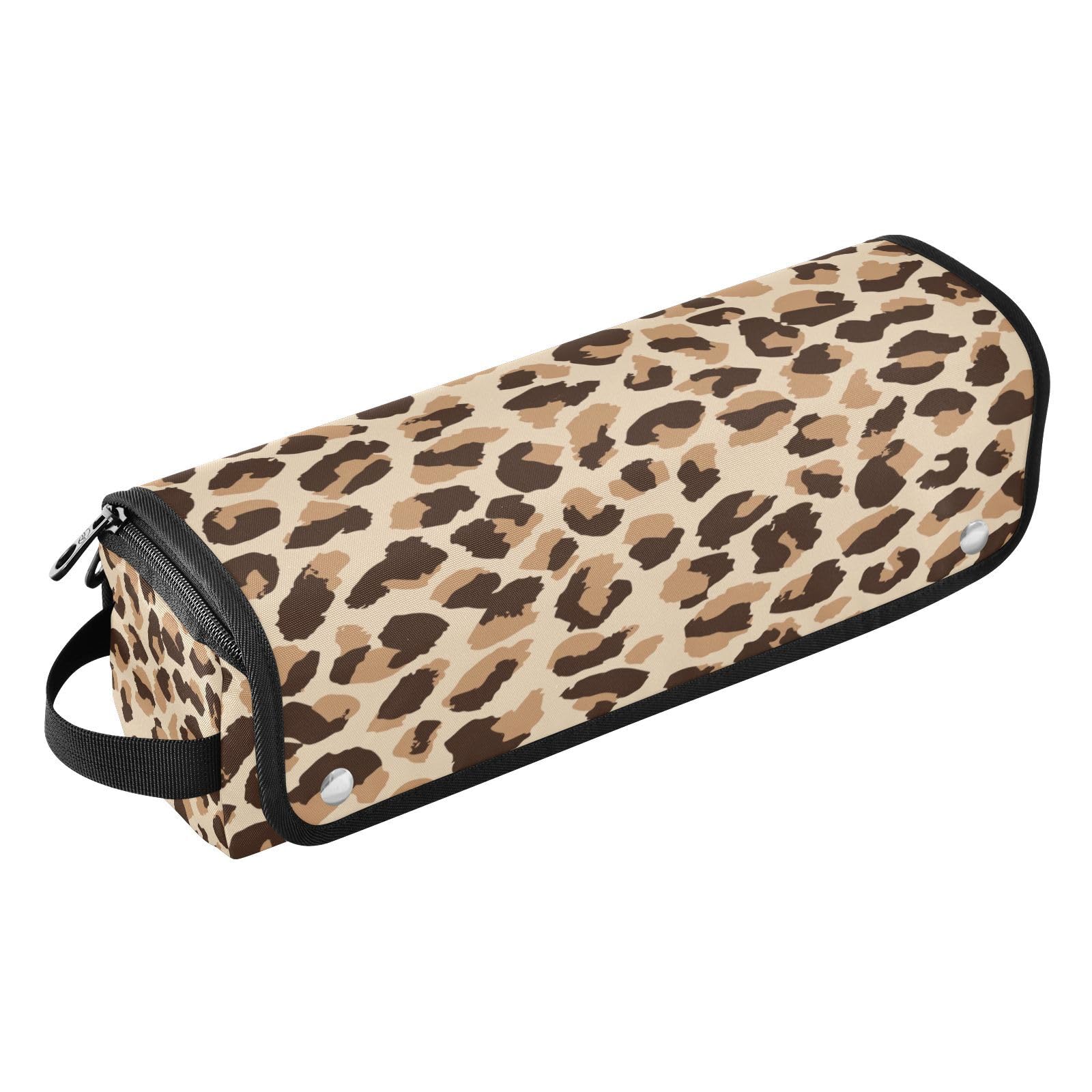 Hair Tools Travel Bag with Heat Resistant Mat 2-in-1 Hot Tools Travel Bag Organizer Flat Curling Iron Travel Case for Straightener Leopard Print Brown-image-20