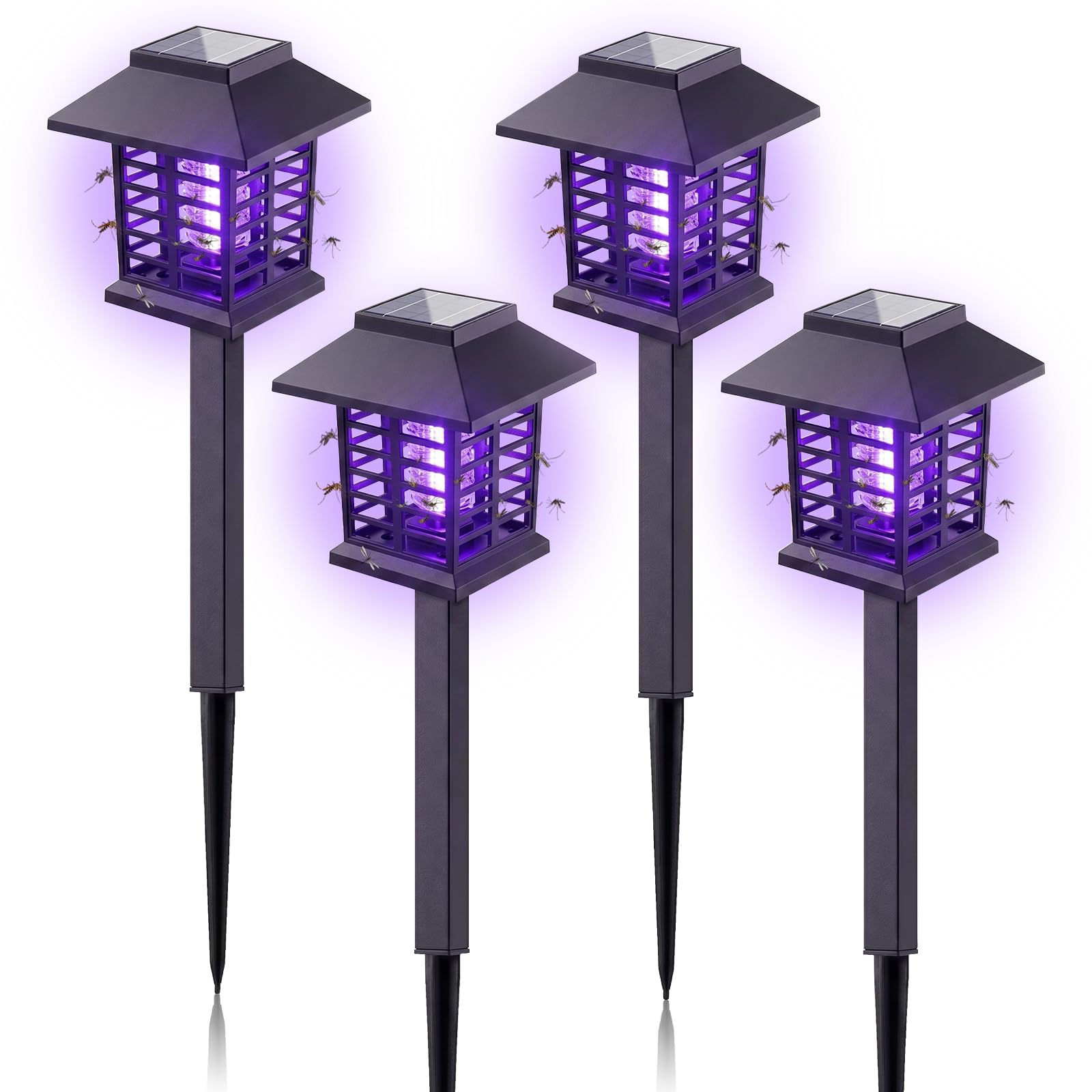 Photo 1 of 2026 Solar Bug Zapper Outdoor Waterproof Mosquito Repellent Outdoor Patio Mosquito Trap & Killer for Backyard, Garden, Farm, Solar Powered Fly Zapper for Small Flying Insect, Gnats, Flies, Moths(4)
