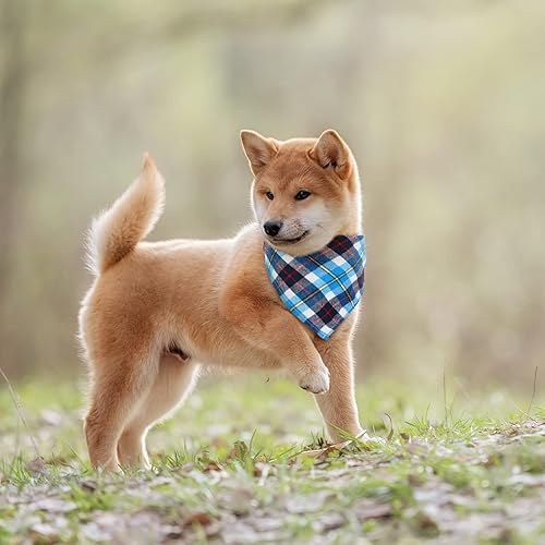 Miniatura 6 de Pañuelos de Navidad para perro, 6 piezas triangulares, lavables, cuadrados, estampados, ajustables, para perros pequeños a grandes, cachorros, gatos