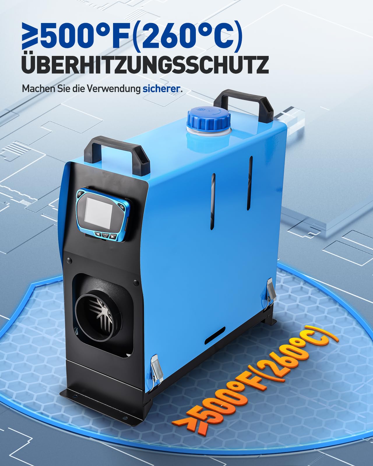 12V 5KW Nagrzewnica Diesla do namiotu, samochodu, kampera, ciężarówki, przyczepy kempingowej, czarnego kampera Nagrzewnica powietrza Diesla Wszystko w jednym pojedynczym otworze