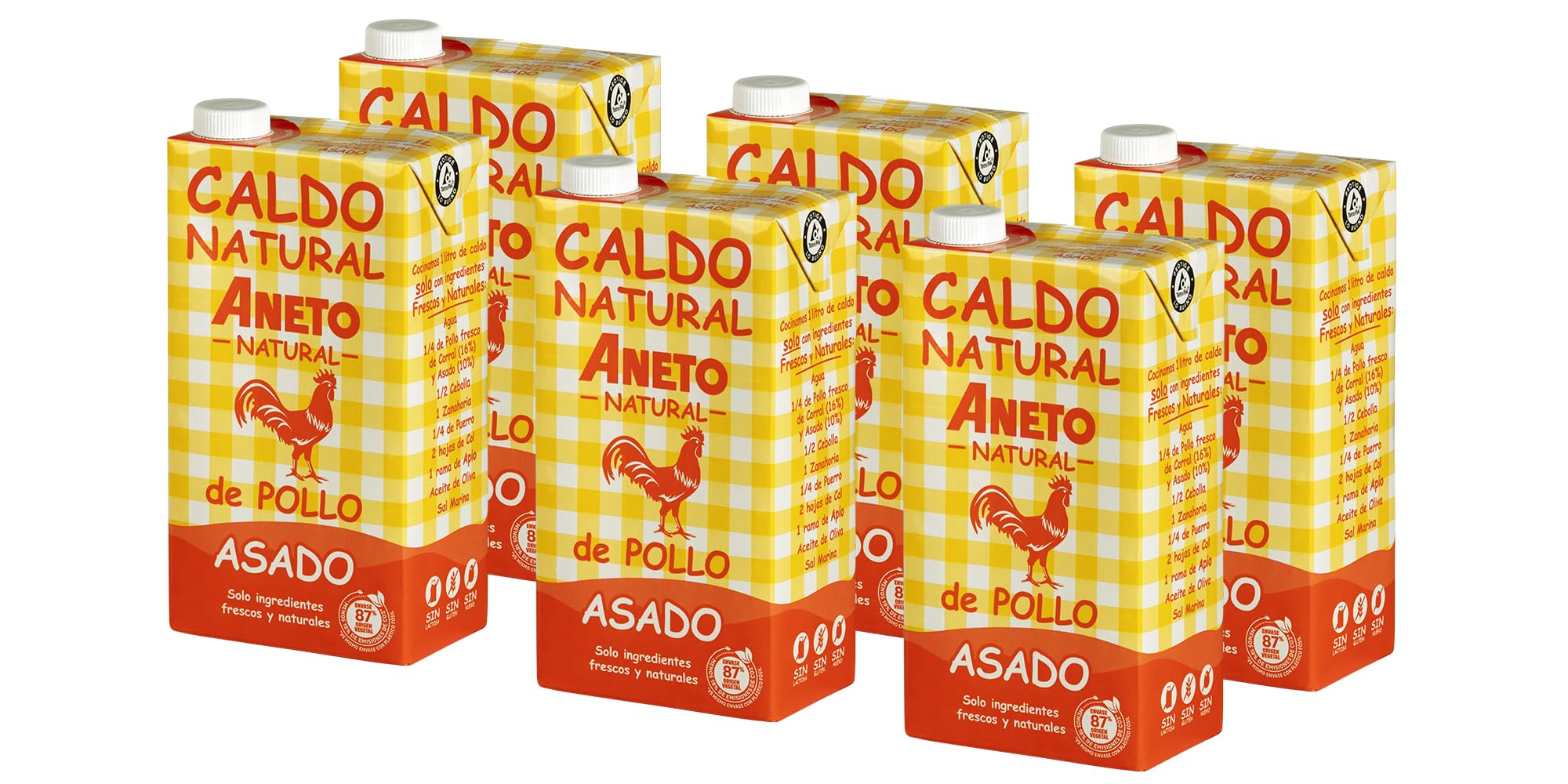 Aneto Caldo de Pollo Asado 100% Natural - 6x1L
