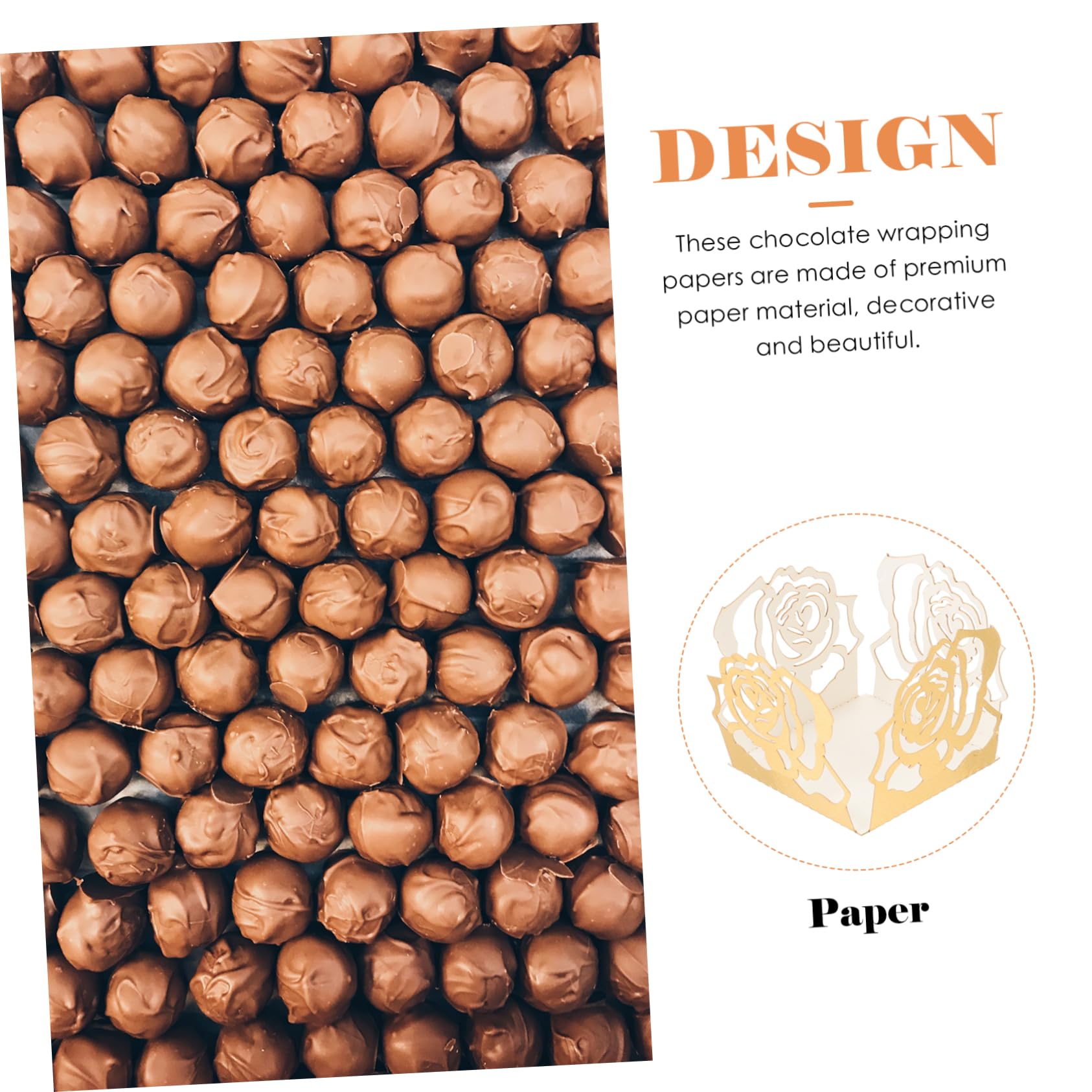 NOLITOY 50pièces Caissettes Chocolat avec Décorations pour Truffes Et Bonbons pour Mariages Et Fêtes NOLITOY 50pièces Caissettes Chocolat avec Décorations pour Truffes Et Bonbons pour Mariages Et Fêtes