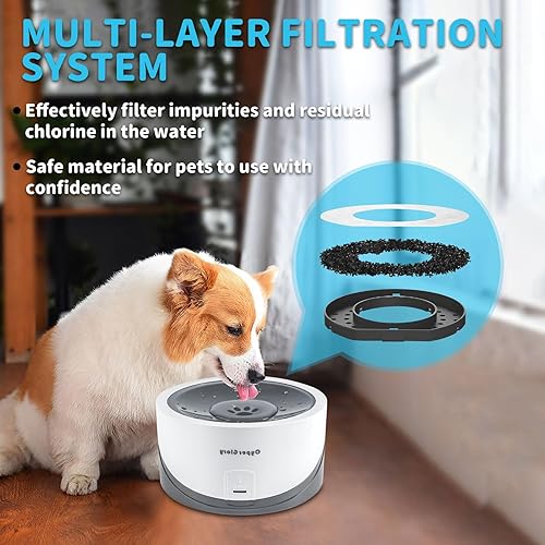 Miniatura 3 de CyperGlory Cuenco de agua para perros, sin derrames, 55 onzas, cuenco de agua para mascotas para gatos y cachorros pequeños a razas medianas y