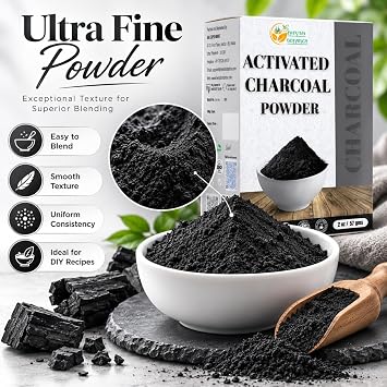 Herbs Botanica Activated Charcoal Powder, Food Grade, 2 oz