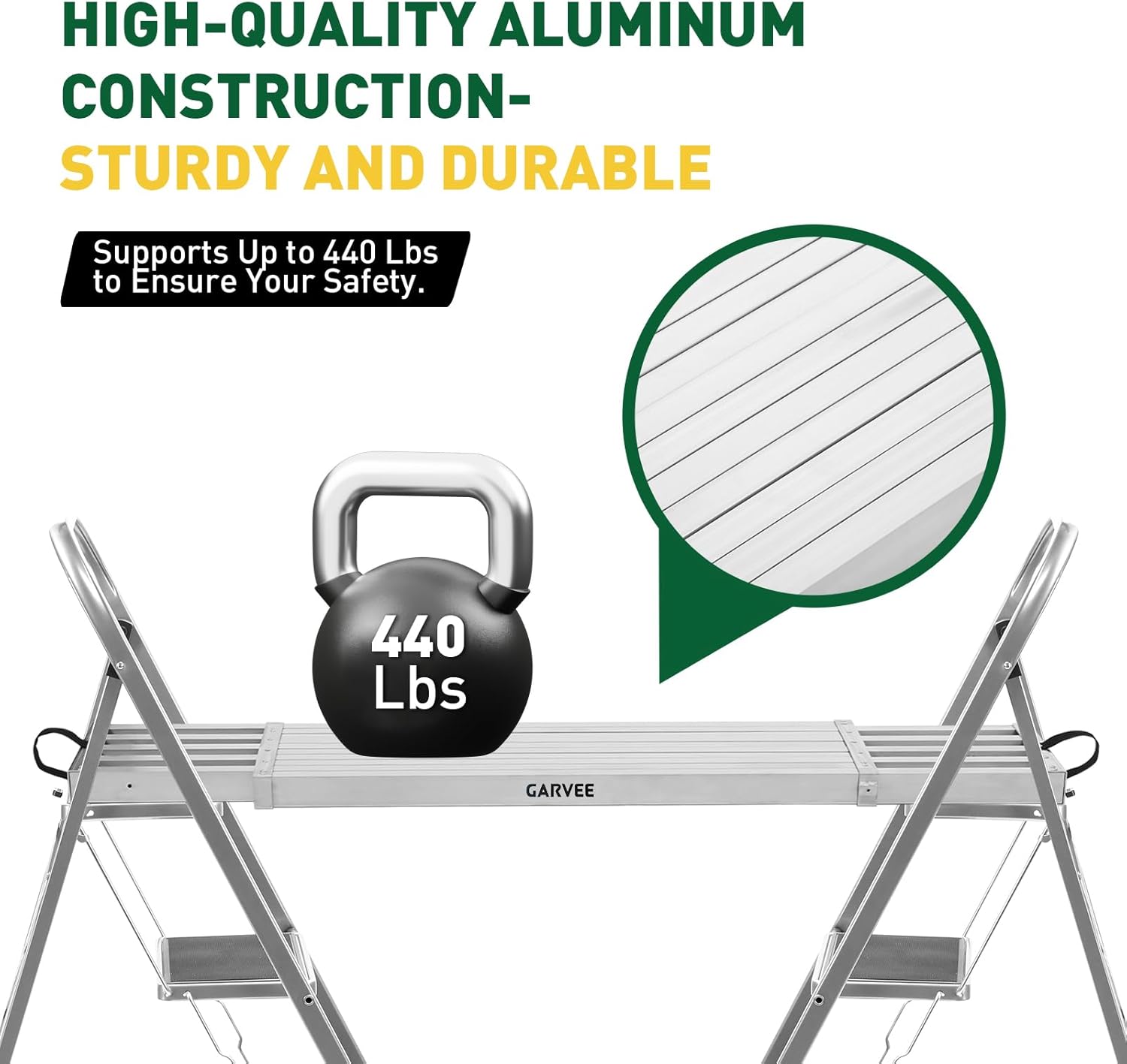 6-9FT Aluminum Telescoping Work Plank, 12.5 inch Width Extension Plank, 440Lbs Capacity Extension Boards, Adjustable Scaffolding Plank with Skid-Proof Platform Scaffold Ladder Accessory