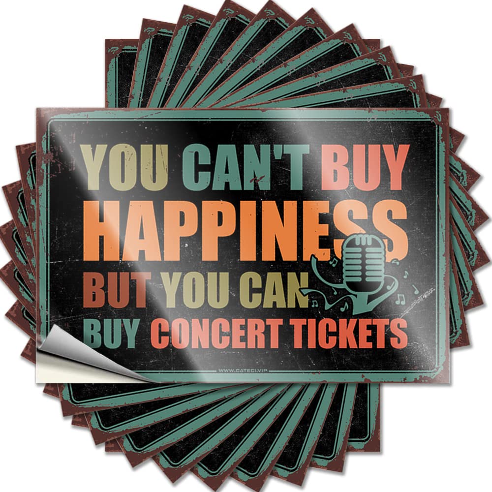 Tattoos Bumper Scratch Resistant Decals, Tiny Matte Print for Phone Case Adults | Funny Decor Uv Proof Pack You Can't Buy Happiness But You Can Buy Concert Tickets(8X12CM)