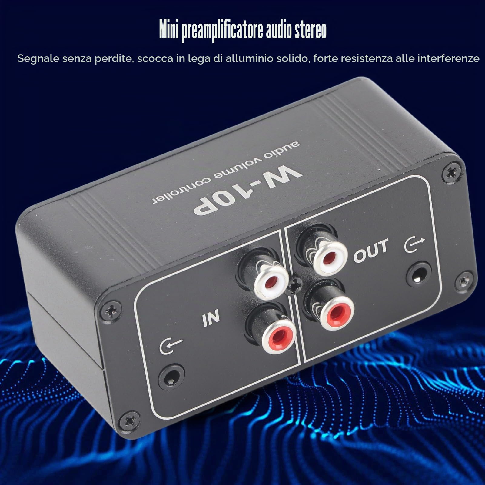 Mini Attenuatore Passivo Stereo con Regolatore di Volume Audio Stereo con Guscio in Lega di Alluminio con Ingresso/uscita 3, 5 Mm