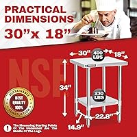 Vista 32 de DuraSteel - Mesa de trabajo de acero inoxidable para alimentos (grado comercial)