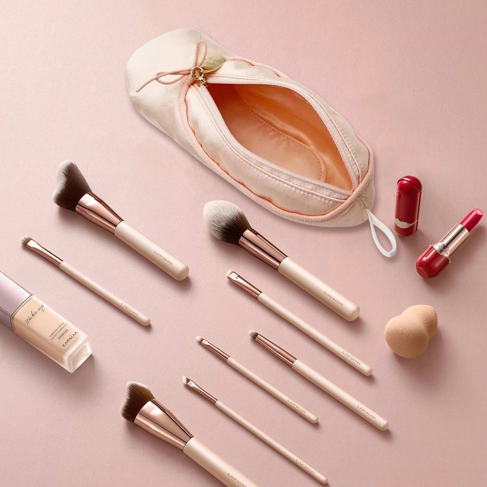 Harry D Koenig & Co Cosmetic Bag 3 Piece Set, Gold