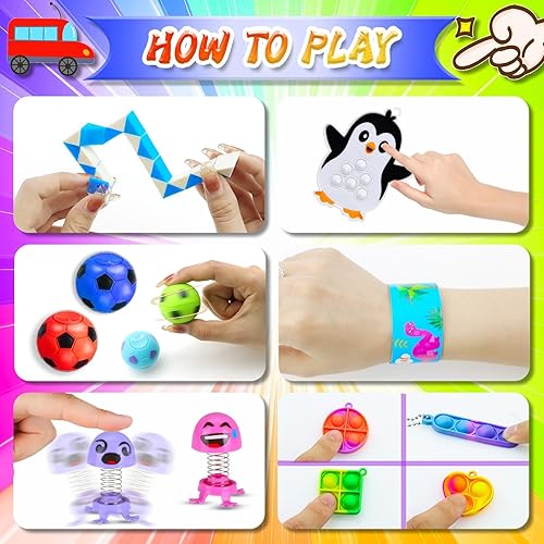 Miniatura 4 de Más de 1000 recuerdos de fiesta para niños, paquete de juguetes para la ansiedad, caja de premios a granel, caja del tesoro, bolsa de regalo,