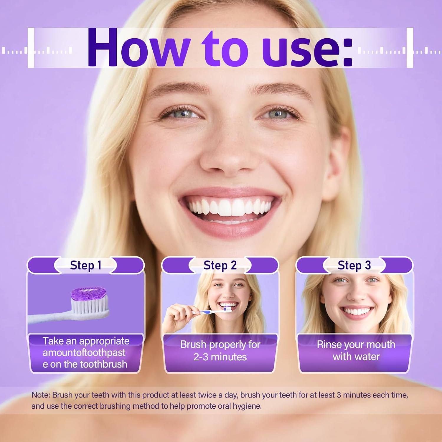 Aarav Purple Whitening for Teeth Toothpaste: Fluoride Free, Color Neutralizing Formula with Lysozyme & Prebiotics to Whiten Teeth, Strengthen Enamel & Deep Clean, 1 Pack, 3.52 oz