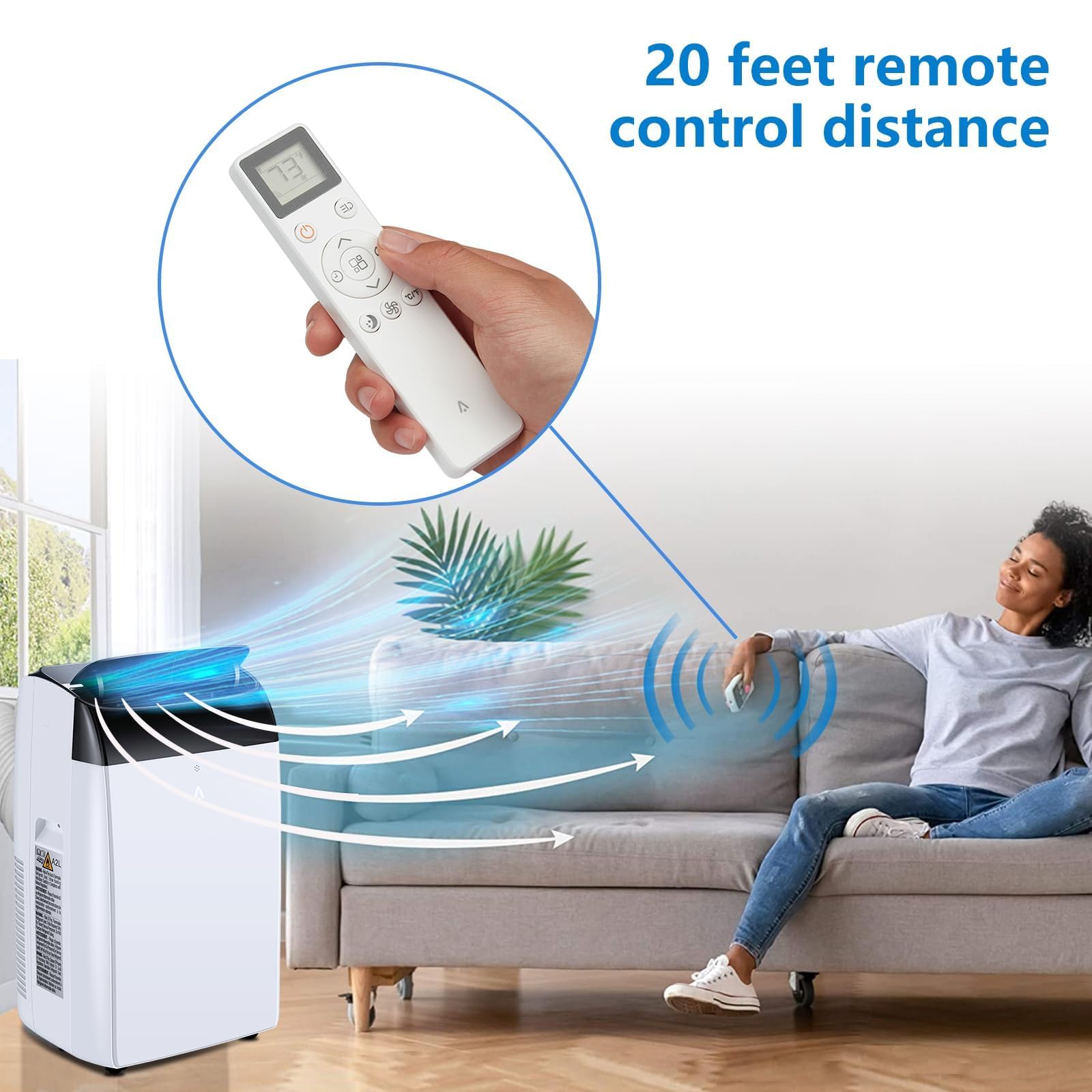 Aire acondicionado portátil 10000 BTU, 3 en 1 Refrigeración hasta 45-50 m², Deshumidificador y Ventilador, Extra Silencioso, Temporizador 24h, Incluye kit Completo de Ventana — view 6