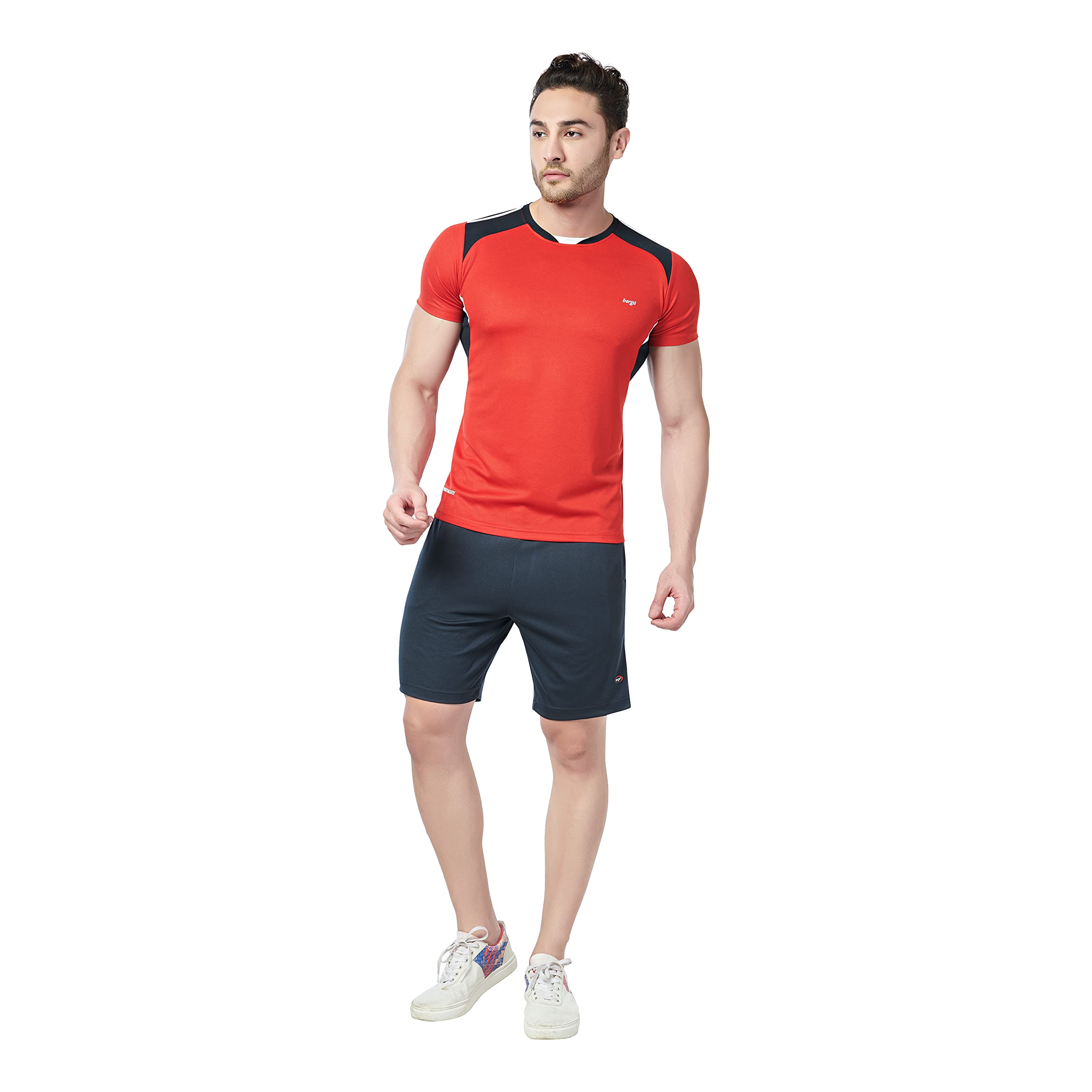 berge' Men's Dry-Fit Sports Shorts | Quick-Dry Polyester | Zippered Welt Pockets | Breathable & Anti-Odour Activewear for Gym, Running, Workouts, Jogging, Training, Fitness, Sports | With Reflectives 2