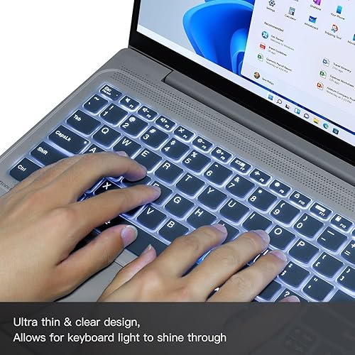 Miniatura 7 de Funda universal de teclado para portátil de 15.6 pulgadas y 17.3 pulgadas, ultradelgada de silicona impermeable, protector de teclado, transparente