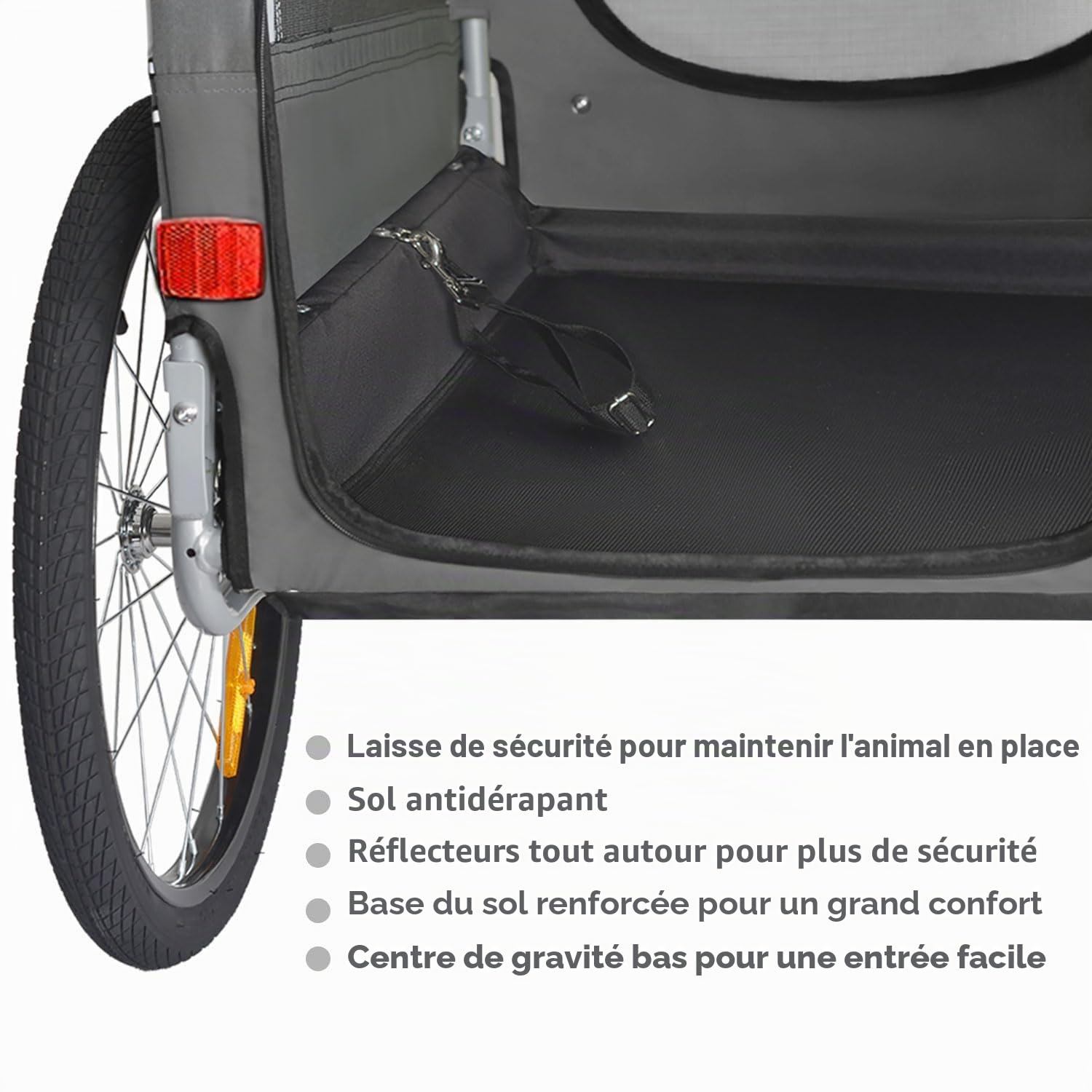 DOGGYHUT® Remorque de vélo pliable de qualité supérieure pour chien jusqu'à 23 kg