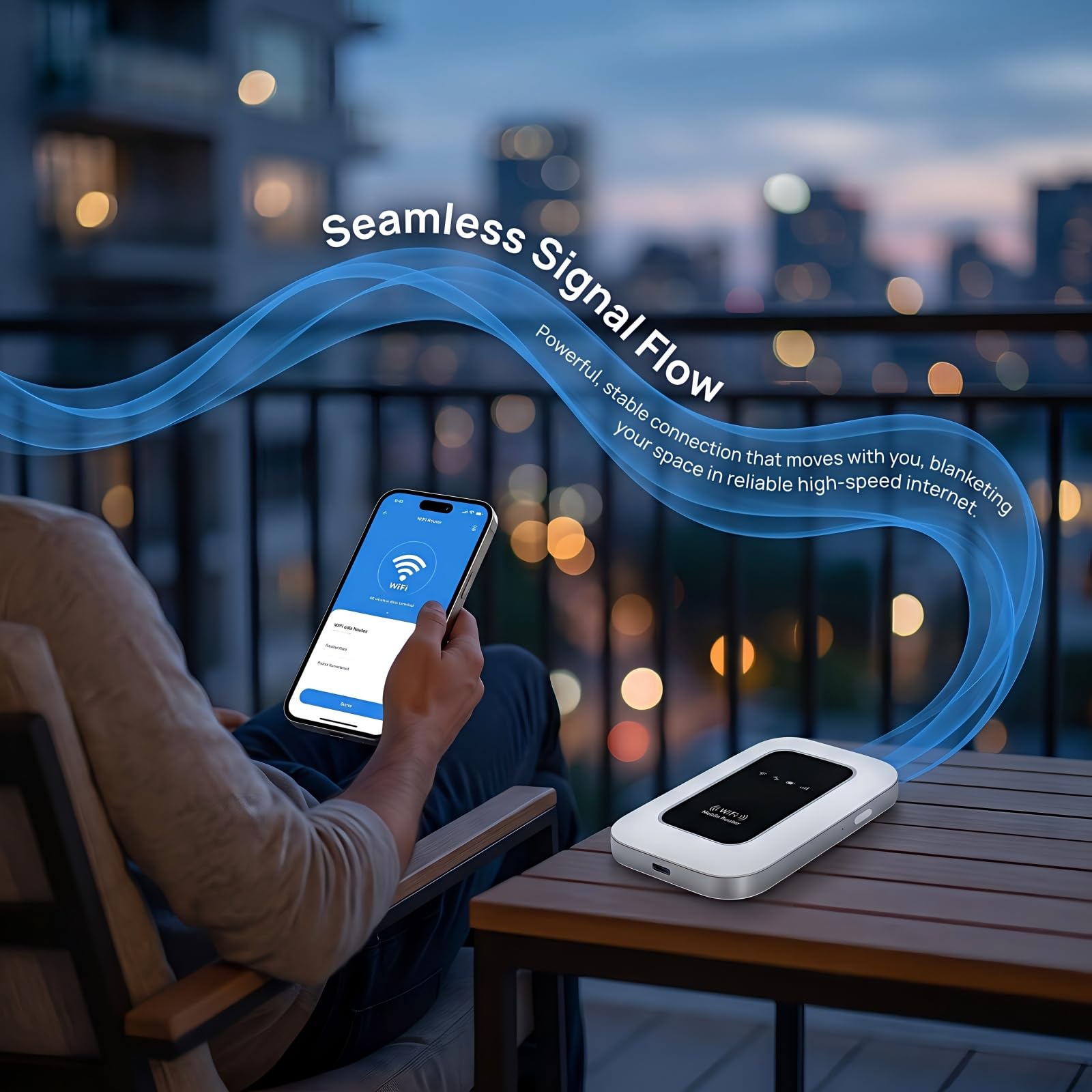 WiFi Portable 5G avec Emplacement pour Carte SIM, prêt à l'emploi, supportant jusqu'à 20 appareils, idéal pour Le Foyer, Le Bureau et Les Voyages