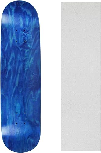 Tabla de skate (Pro 7capas de arce canadiense manchado de color azul con Griptape