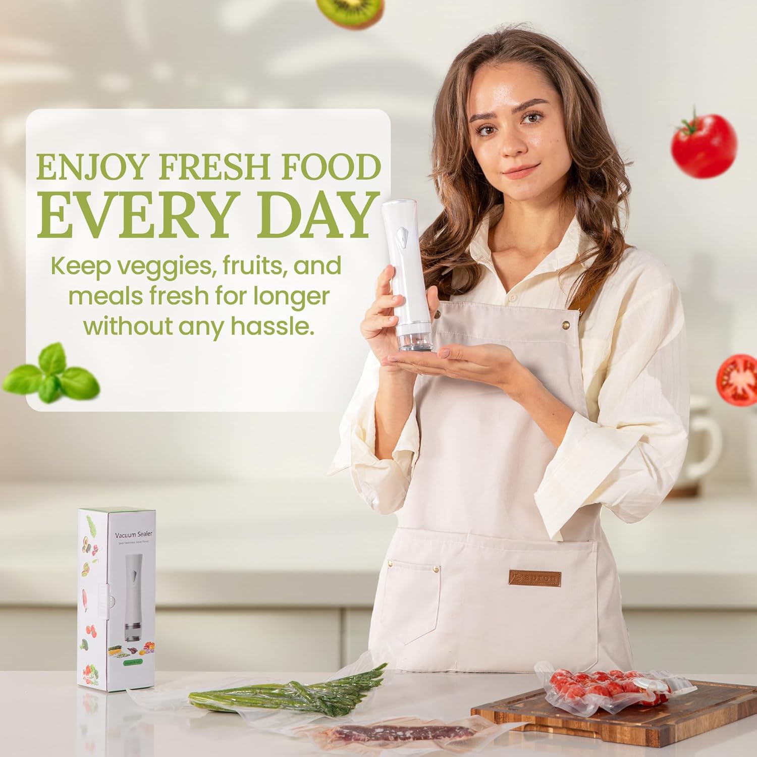 Handheld Vacuum Sealers for Food Storage – USB Rechargeable, 30 Reusable Vacuum Bags, Compact – From Sous Vide Bags and Sealer to a Snack Sealer and Freezer Meals