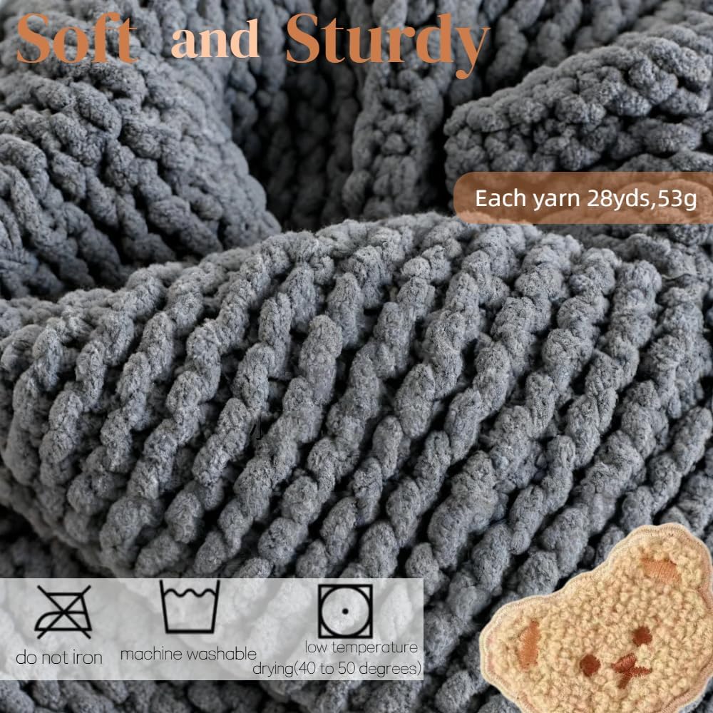 Yarniss Knitting Loom Kits，Knitting Scarf Kits with Gray Yarn