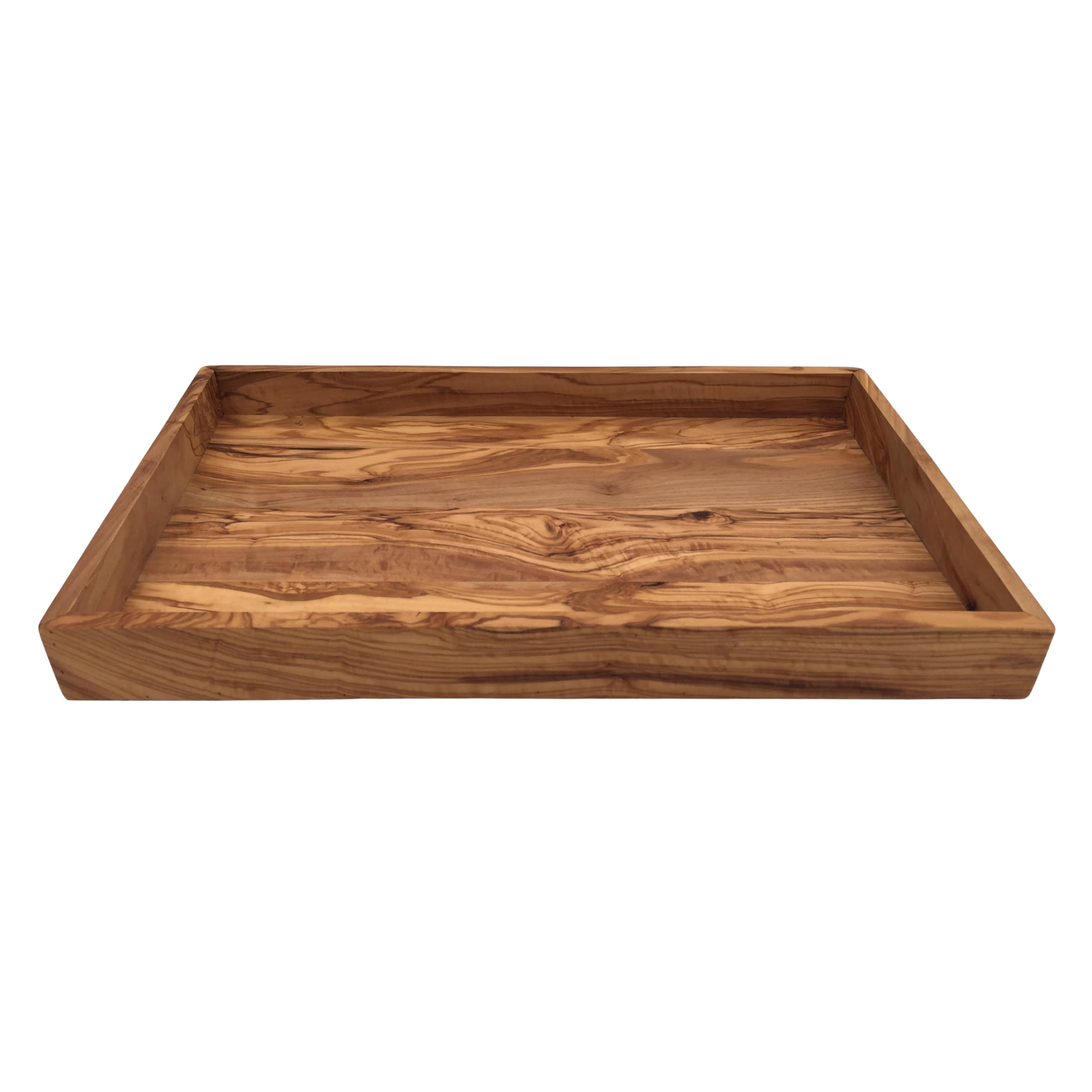 Vassoio "My Home" in legno di ulivo – Vassoio rettangolare da portata 42 x 27 x 4 cm, ripiano decorativo in legno di alta qualità