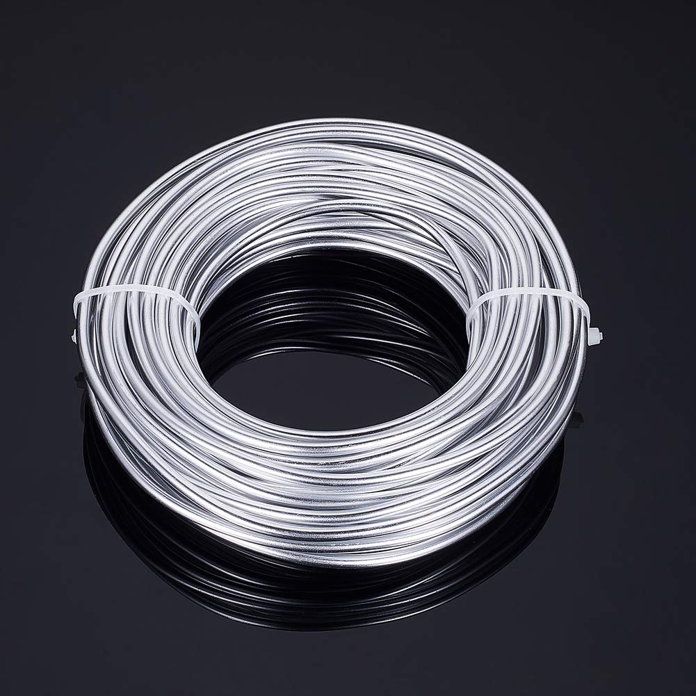 BENECREAT 52 Feet 6 Gauge Silver Aluminum Wire Bendable Metal Sculpting Wire for Bonsai Trees, Floral, Skeleton Making, Home Decors and Other Arts Crafts Making