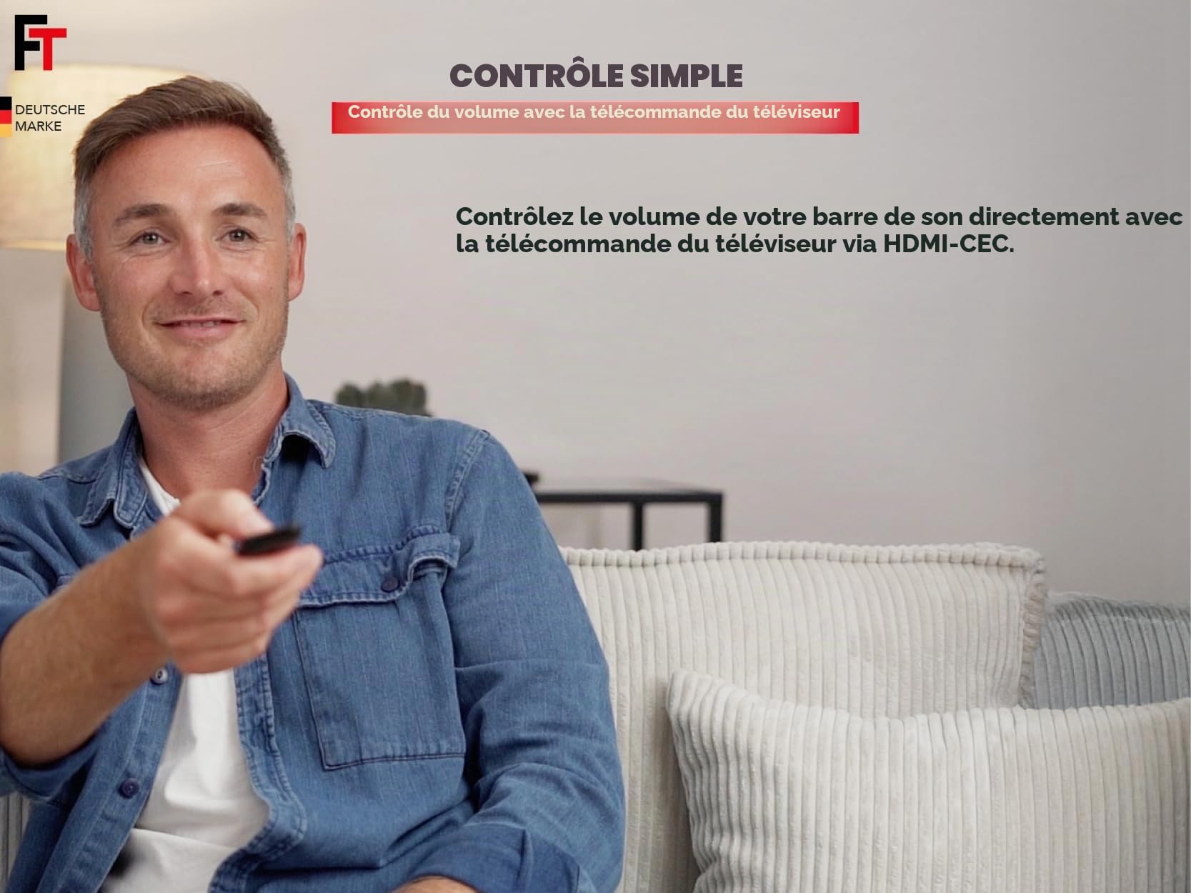 FeinTech SW411 Commutateur HDMI 2.1 4 en 1 avec extracteur audio pour systèmes audio avec entrée HDMI, Toslink et AUX, prend en charge 4 K 120 Hz et 8 K