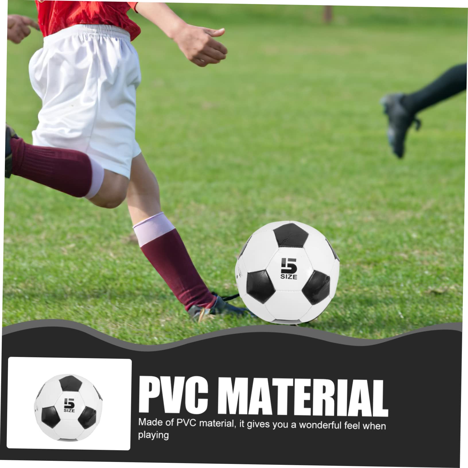 Toyvian 6 Balones de Fútbol de PVC Tamaño 5 para Entrenamiento Infantil, Resistentes al Desgaste Buen Tacto para Práctica en Campo