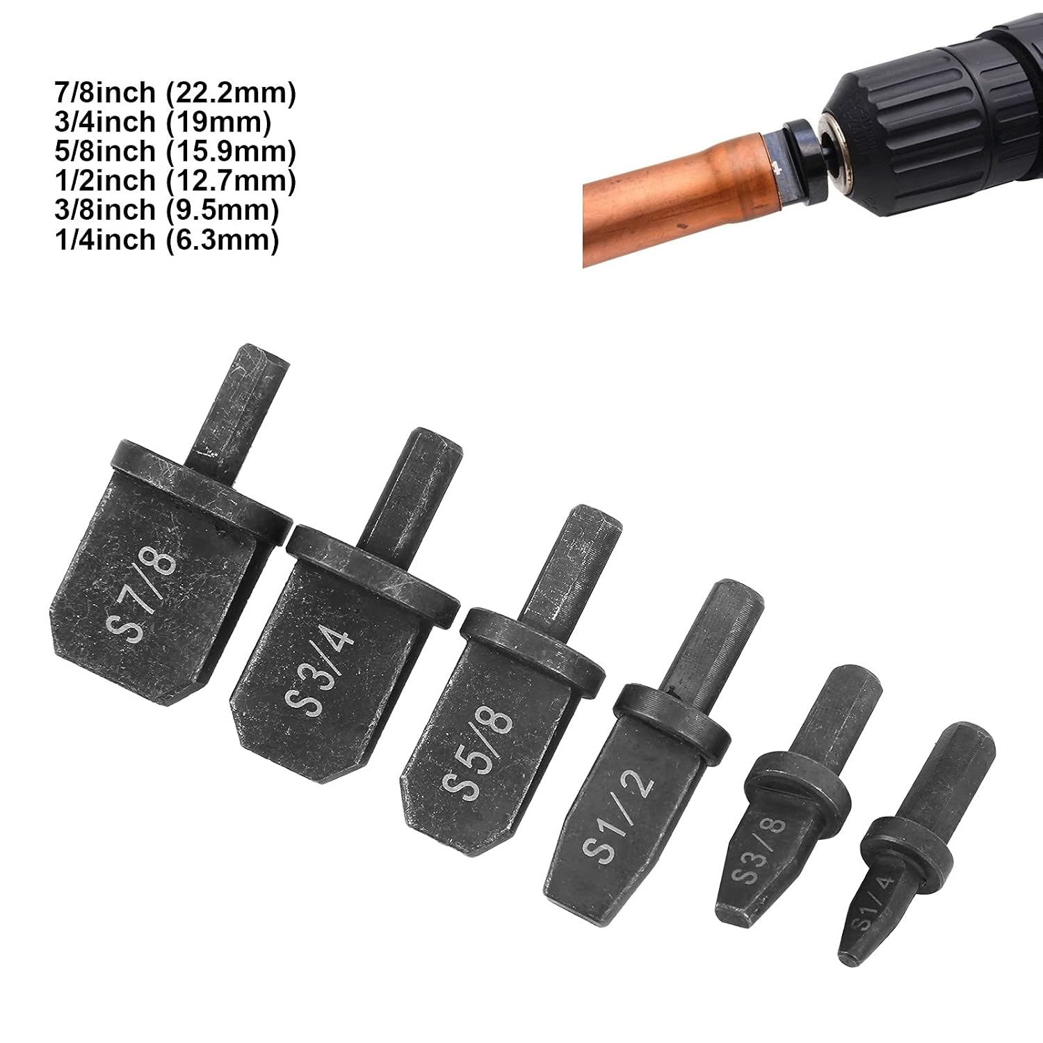 Walfront Tube Expander Set 6Pcs Manual Copper Pipe Swaging and Flaring Tool for Air Conditioner