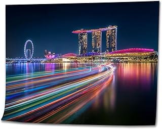 VETEB Paint by Numbers Kit for Adults Beginner Singapore Skyline Night DIY Painting on Canvas by Numbers Acrylic Oil Painting for Home Decor Gifts 16"x20"
