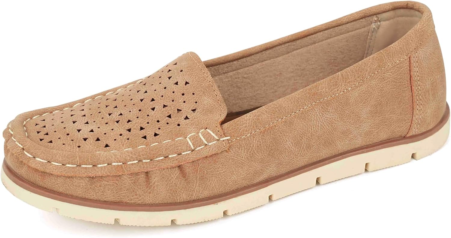 JABASIC Womens Loafers - Breathable Slip-On Design