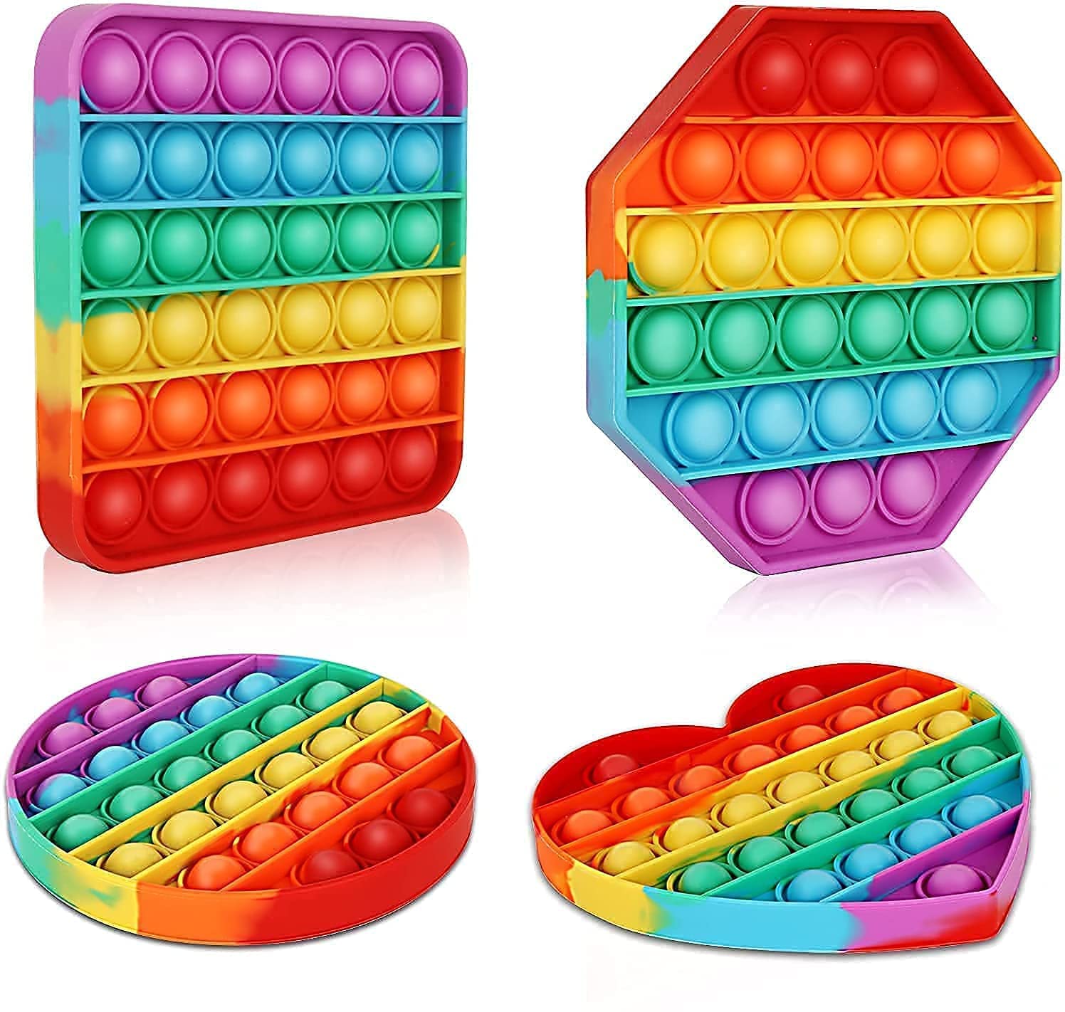 pop it Fidget Toys, Pop Bubble Fidget Sensory Toy, Push Fidget Toy for Kids, Silicone Stress Toys (Round, Square, Heart, Octagon) (B09P15QW26) Amazon Price History, Amazon Price Tracker