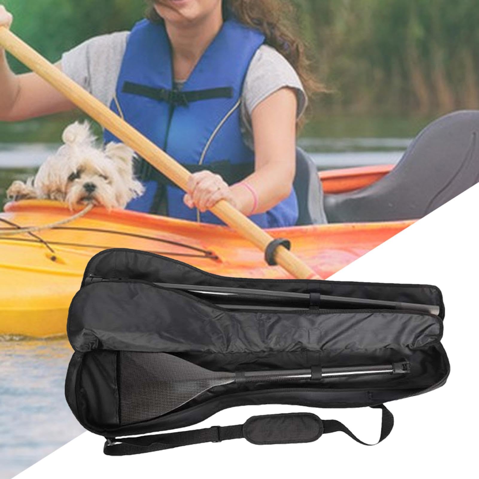 Borsa per pagaia per barca, borsa per il trasporto di pagaie, borsa per il trasporto di pagaia da pesca, organizer impermeabile a tre sezioni, tracolla regolabile, borsa portatile impermeabile,