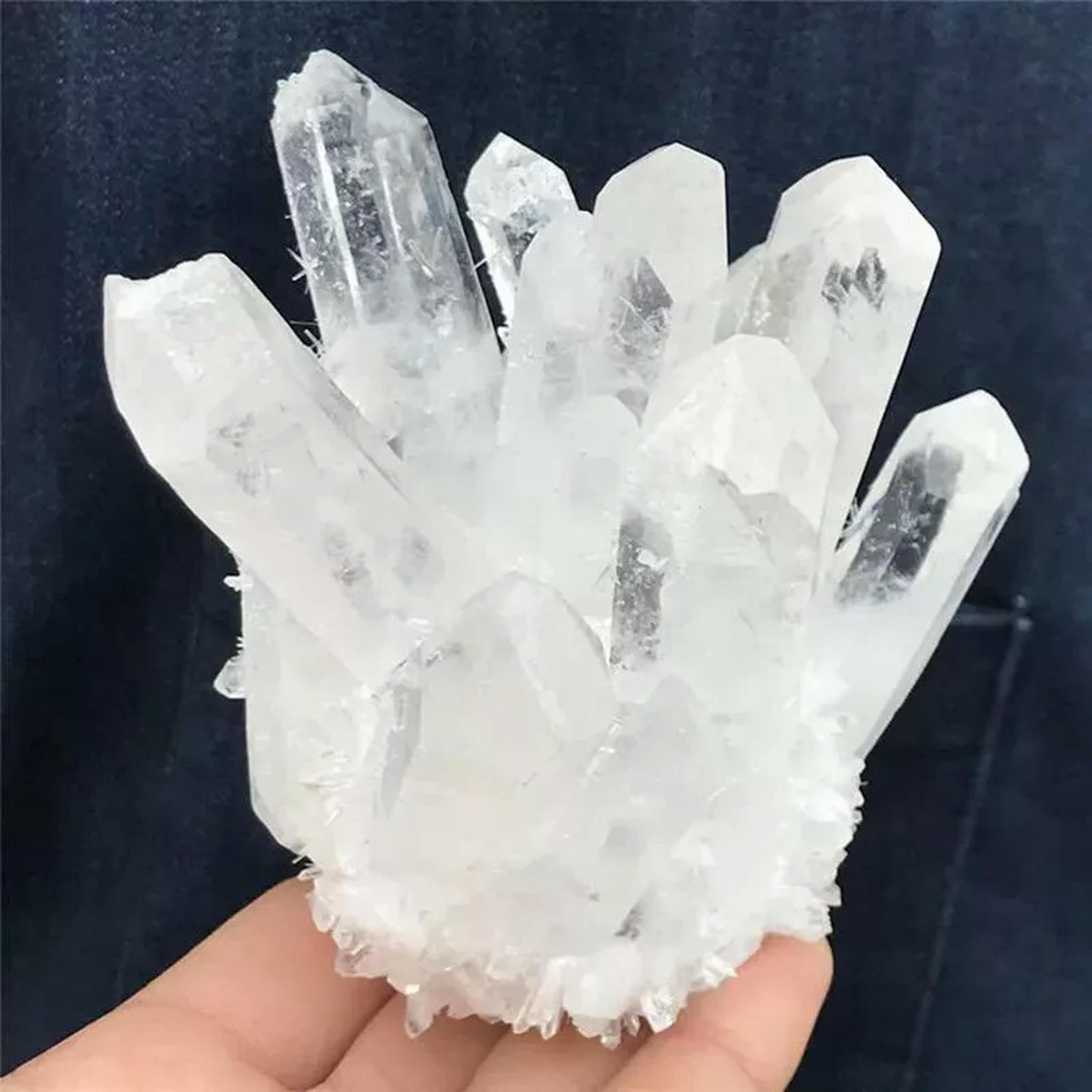 300-400g Natürlicher Bergkristall Cluster Stein Geode