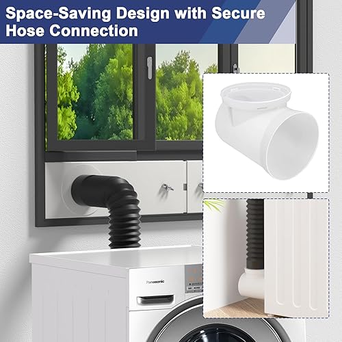Miniatura 3 de Kit de ventana de ventilación de secadora Kit de ventilación ajustable de 4 pulgadas para secadora, con cubierta de ventilación de secadora al aire