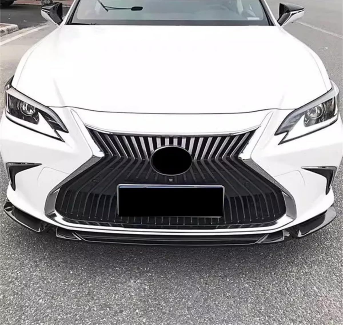 Front Bumper Lip Splitter Spoiler Compatible with Lexus ES250/ ES300h/ ES350 2019-2024 Gloss Black 3pcs Accessories Air Chin Body Kit