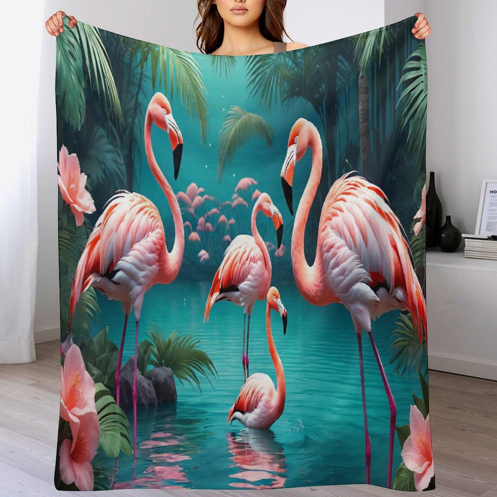 Flannel couverture de canapé housse de chaise flamant rose 130x180