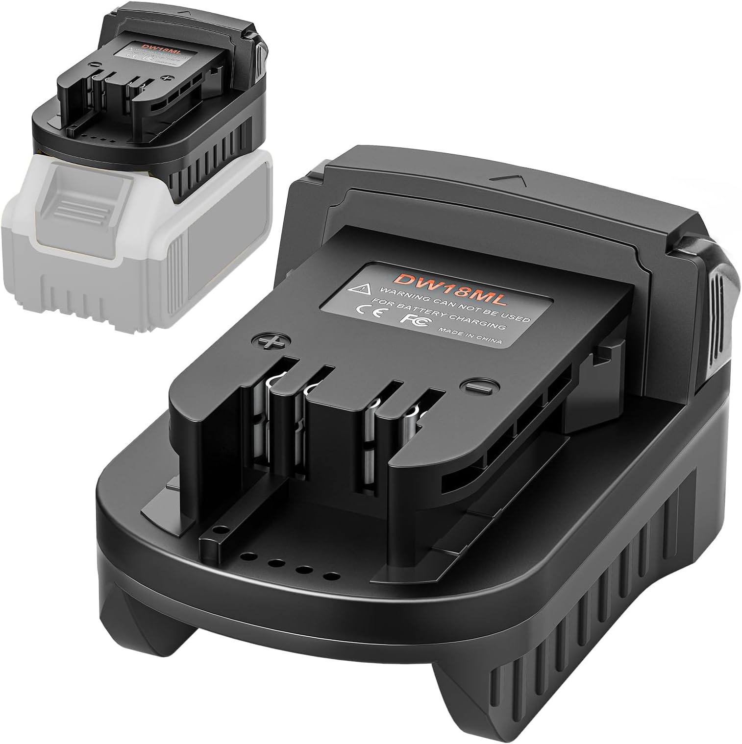aikeec Adapter for DeWalt to Milwaukee Battery, Battery Adapter for DeWalt 18 20V Lithium Battery Convert to for Milwaukee 18V M18 Battery Use for Milwaukee M18 Cordless Power Tool (Adapter only)