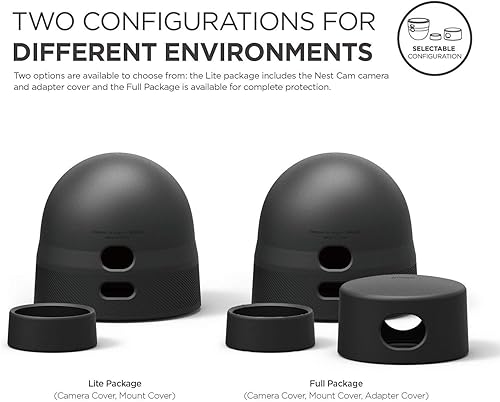 Miniatura 5 de elago Funda de cámara compatible con Google Nest Cam Outdoor (negro, 2 piezas x 2 juegos) - Paquete Lite, cubierta protectora para todo tipo de