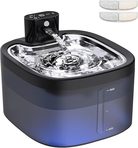 Fuente de agua inalámbrica para gatos de 4000 mAh, 45 días de uso, fuente automática de gran capacidad para mascotas de 3.5 litros con modos de