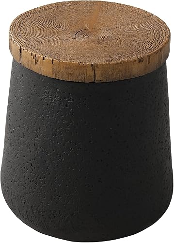 Miniatura 8 de SUNBURY Morden - Mesa auxiliar de exterior con forma de reloj de arena de 11 pulgadas para patio, taburete de jardín de concreto, juego de 2, mesa