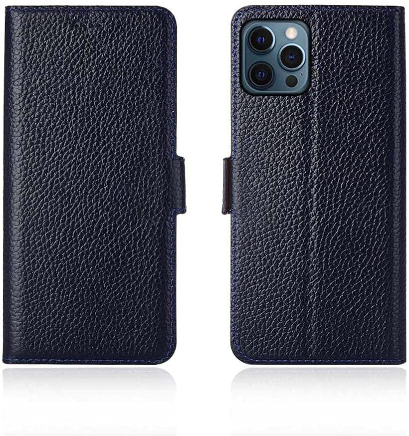 Étui iPhone 12 Pro Max bleu anti-choc avec porte-carte pour libérer vos poches
