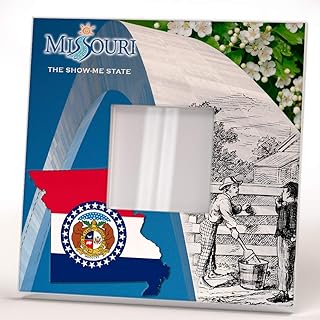 State Missouri Show Me Wall Framed Mirror USA Decor Seal Flag Fan Art Printed Ho - Compare price