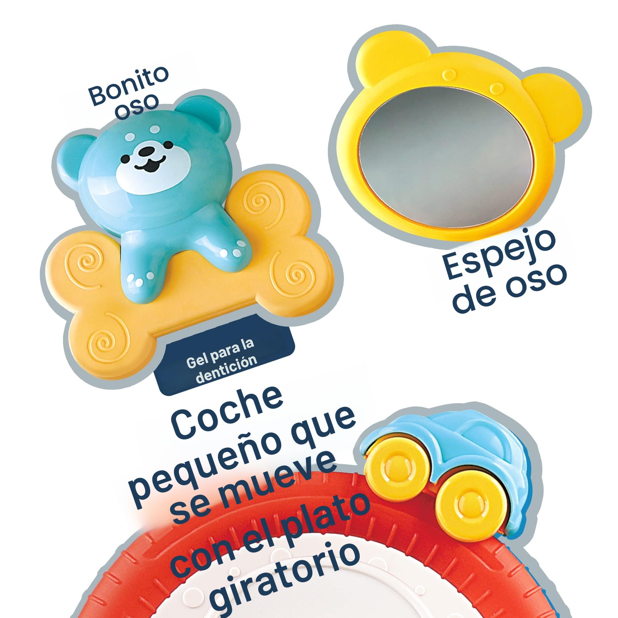caterbee Asiento de Coche para bebé de Juguete con Volante para Jugar y patear (Volante)