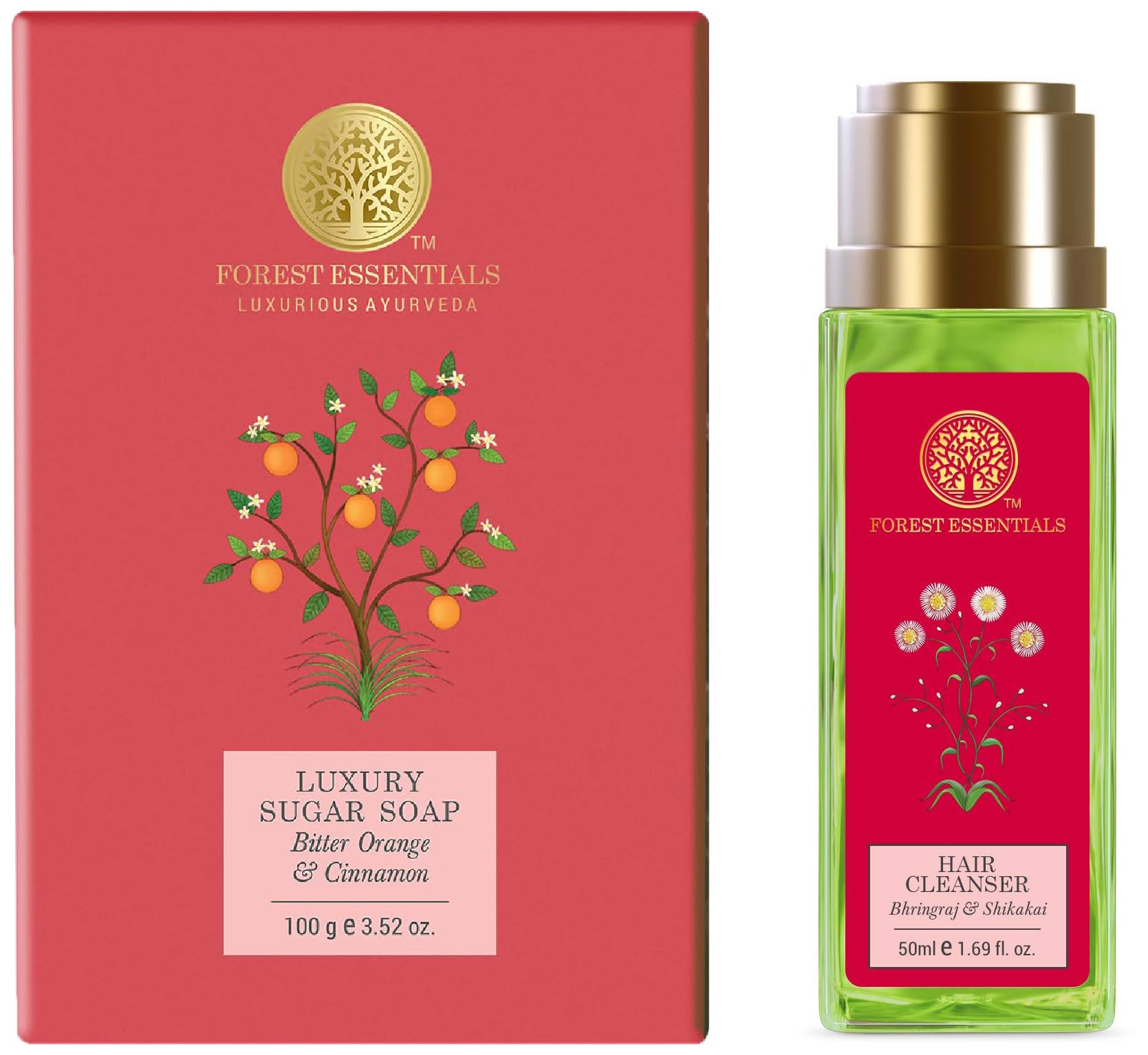 Forest Essentials Luxury Sugar Soap Bitter Orange & Cinnamon Ayurvedic & Forest Essentials Travel Size Hair Cleanser Bhringraj & Shikakai Combo-image-28