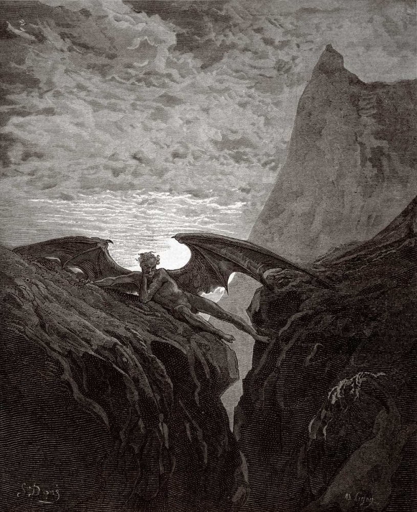 Amazon.com: ArtExpert Satan Resting On The Mountain - from Miltons