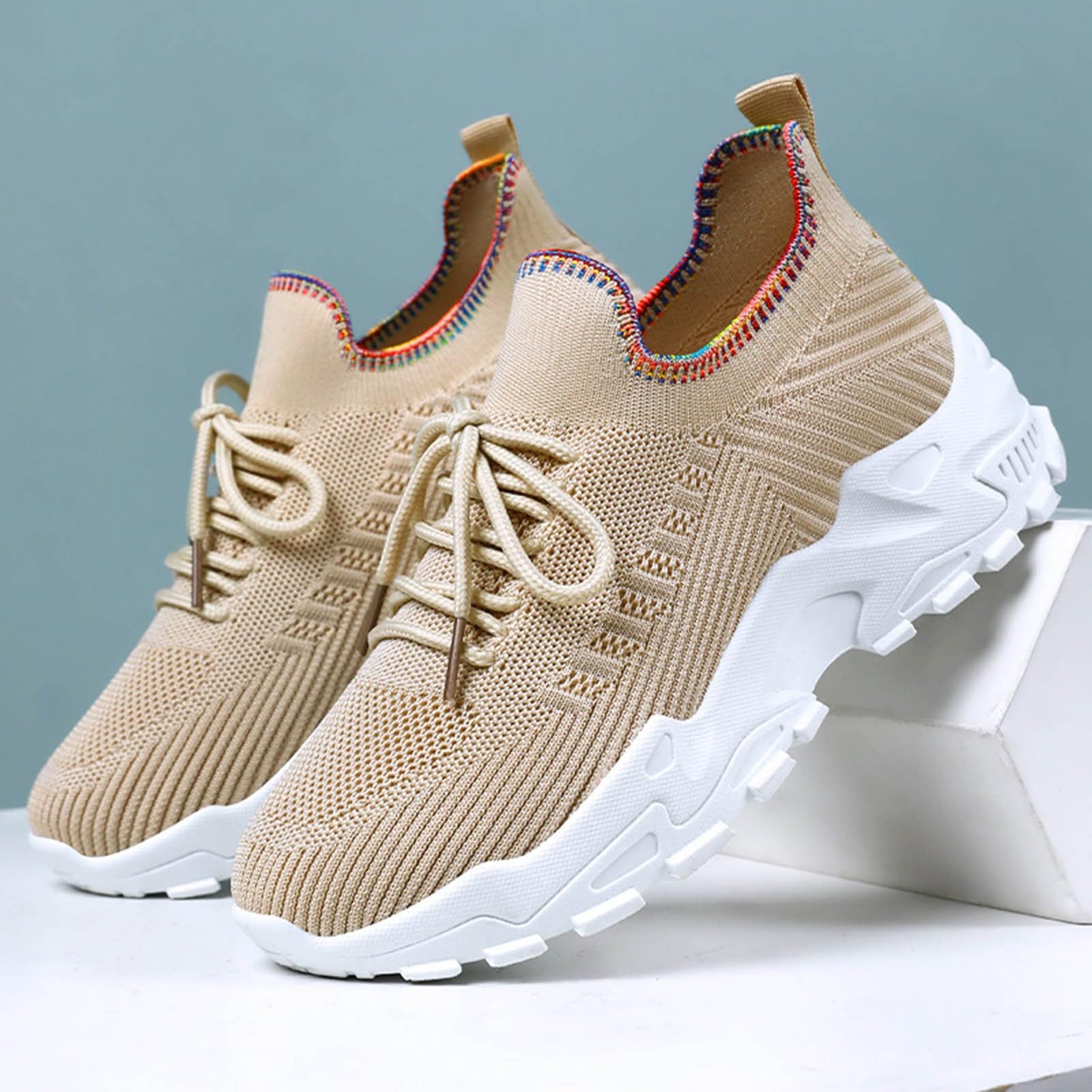 Scarpe Ginnastica Donna Pianta Larga Sneakers Bianche Donna Comode | Calzature Atletica in Tomaia Maglia per Passeggiata Invernale Scarpe Ginnastica Leggerezza Assoluta Pelle Sintetica