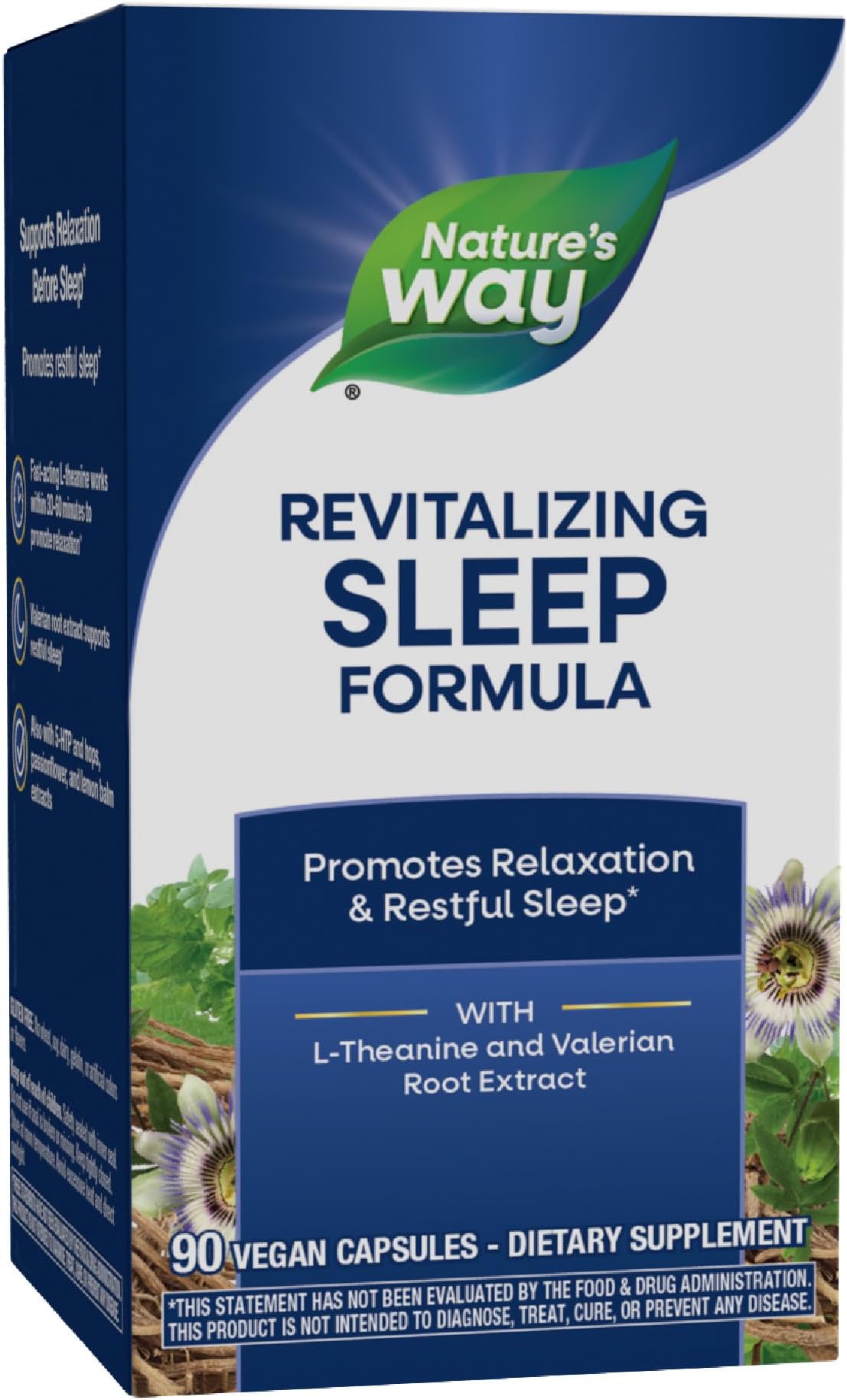 Revitalizing Sleep Formula, Promotes Restful Slumber*, With L-Theanine, Valerian Root Extract, and 5-HTP, 90 Capsules (Packaging May Vary)