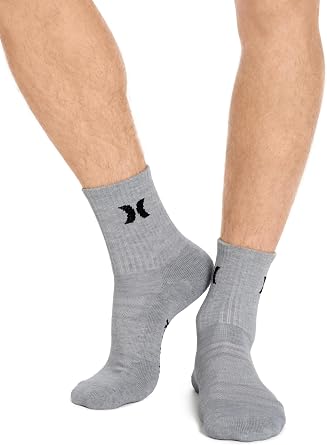 Hurley Mens 8 Pack Sport Cushioned High Quarter Crew Socks