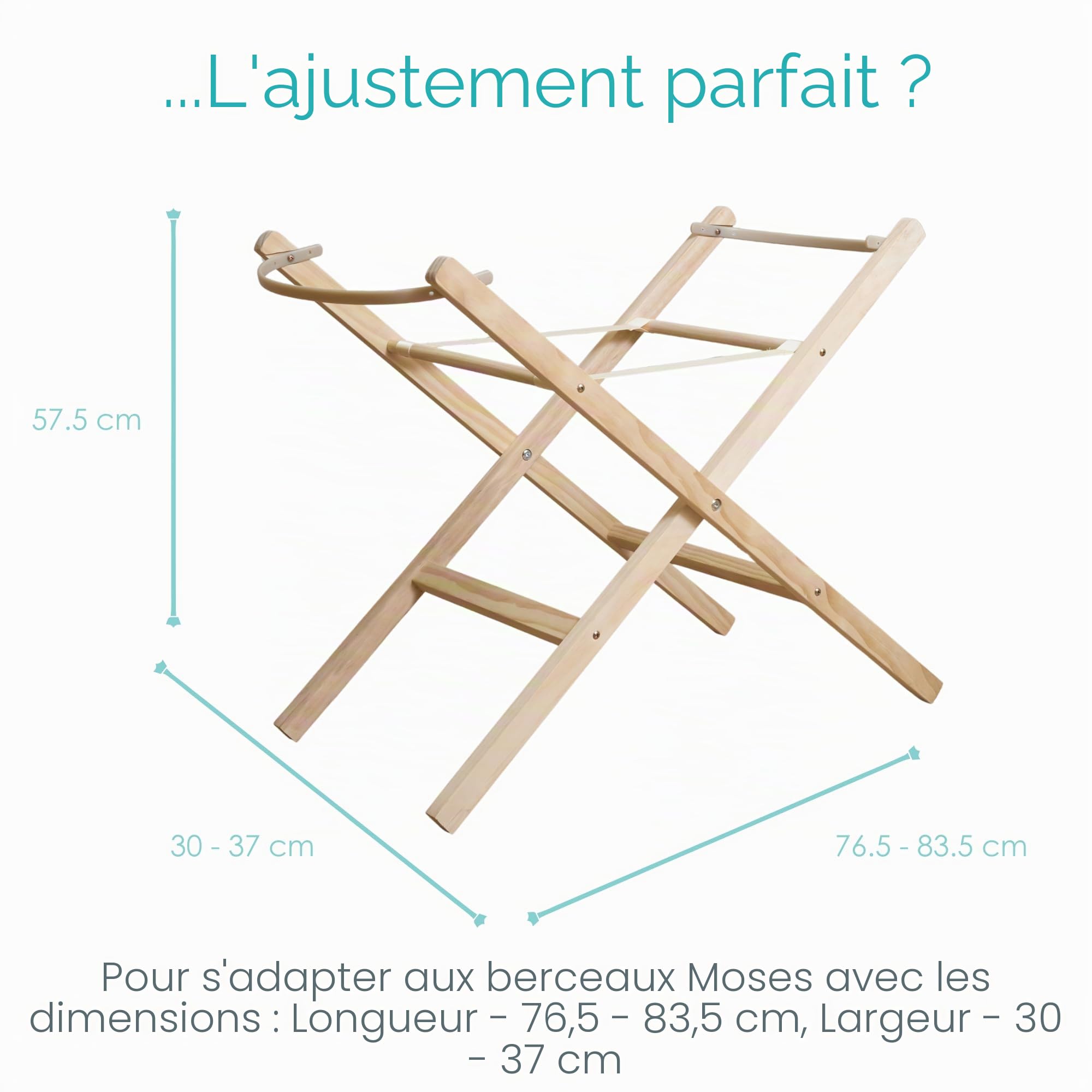 Clair de Lune Support de couffin pliable Beige