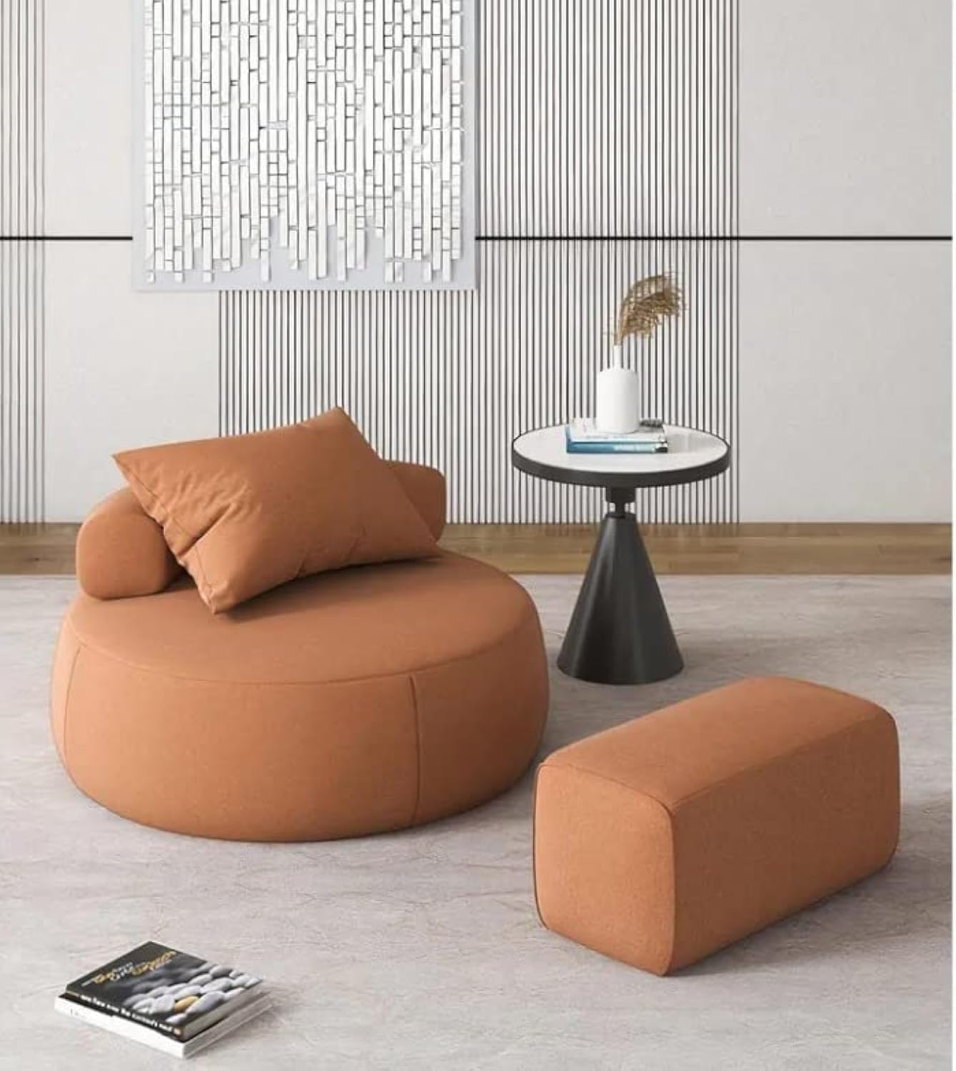 Ripple FURNITURE Sofa Set with Ottoman, Living Room Couches, Sofa Chairs, Furniture, Orange